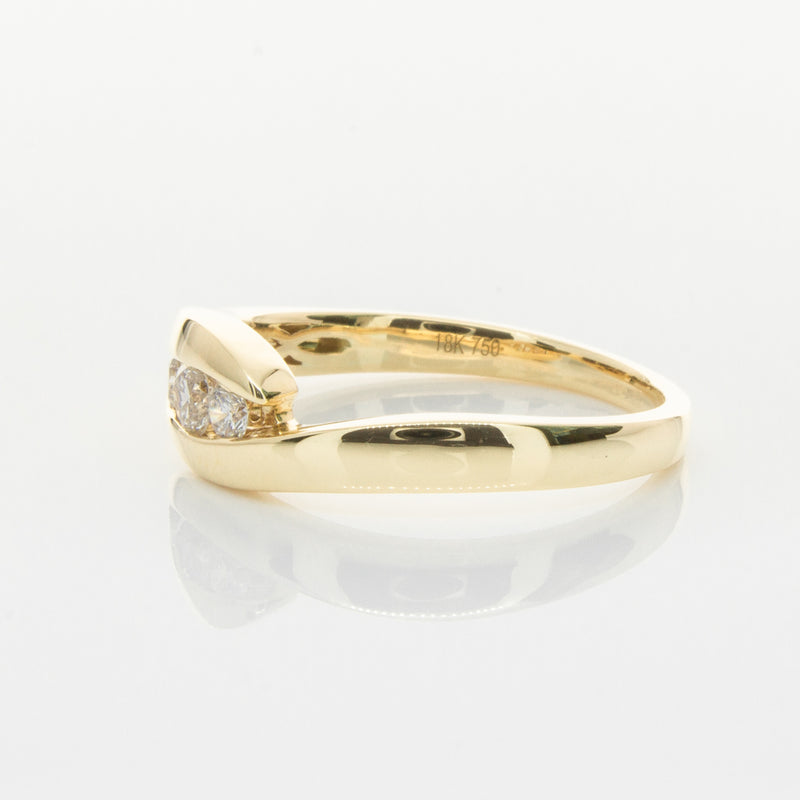 18ct Yellow Gold Diamond Solstice Ring-Ring-Walker & Hall