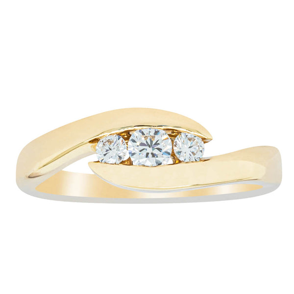 18ct Yellow Gold .21ct Diamond Solstice Ring - Ring - Walker & Hall