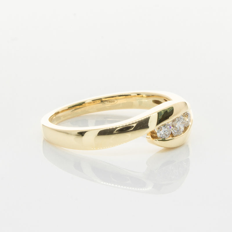 18ct Yellow Gold Diamond Solstice Ring-Ring-Walker & Hall
