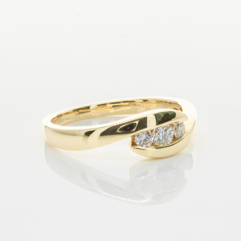 18ct Yellow Gold Diamond Solstice Ring-Ring-Walker & Hall