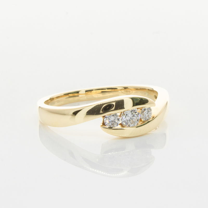 18ct Yellow Gold Diamond Solstice Ring-Ring-Walker & Hall