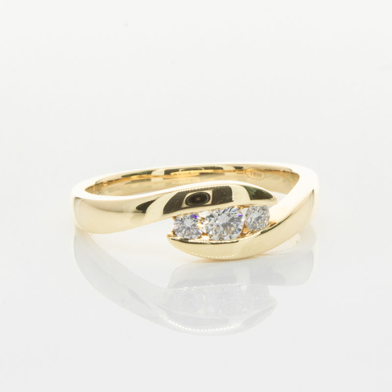 18ct Yellow Gold Diamond Solstice Ring-Ring-Walker & Hall