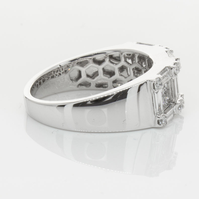 18ct White Gold Diamond Quattro Ring-Ring-Walker & Hall