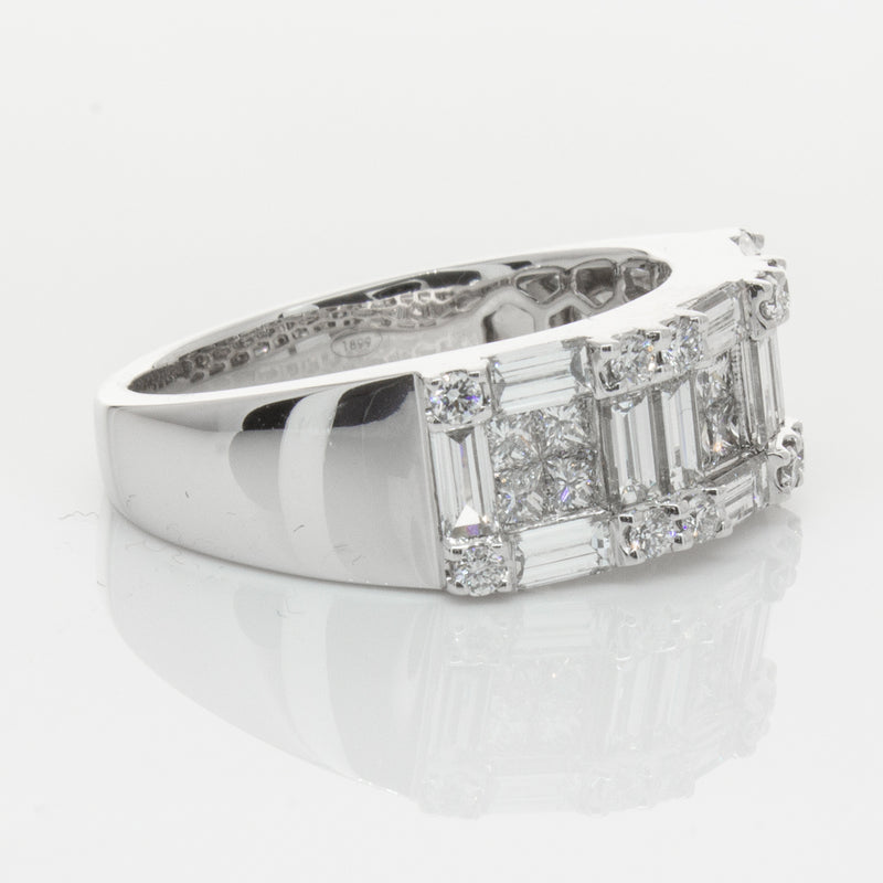 18ct White Gold Diamond Quattro Ring-Ring-Walker & Hall