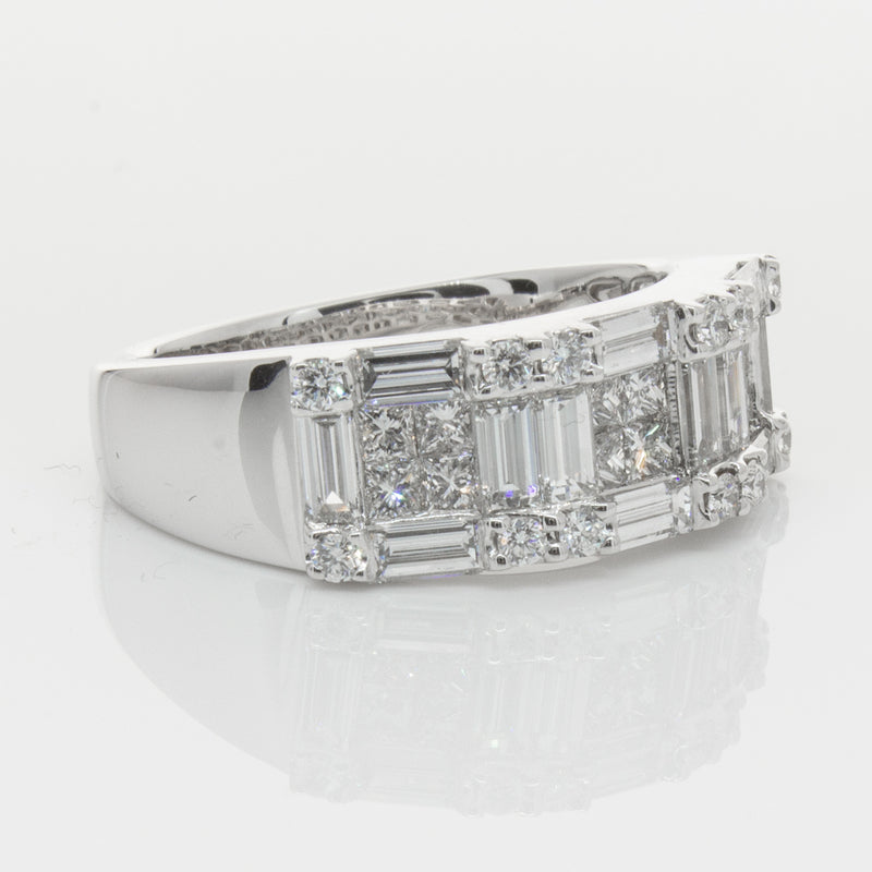 18ct White Gold Diamond Quattro Ring-Ring-Walker & Hall