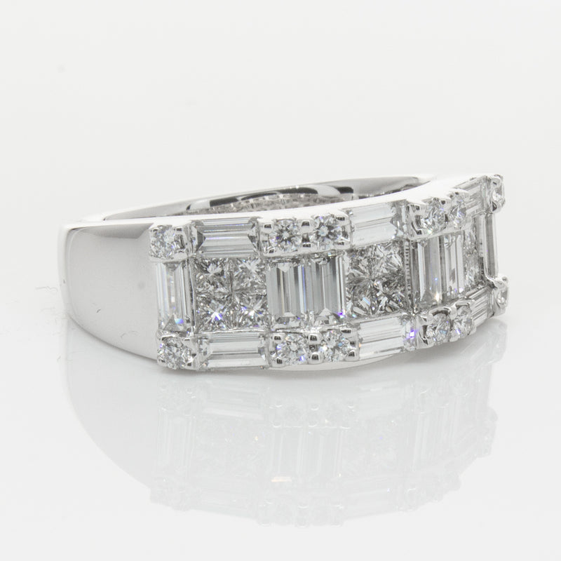 18ct White Gold Diamond Quattro Ring-Ring-Walker & Hall