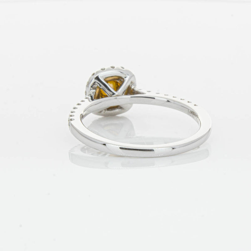 18ct White & Rose Gold Yellow Diamond Ring-Ring-Walker & Hall