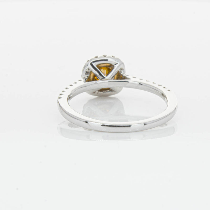 18ct White & Rose Gold Yellow Diamond Ring-Ring-Walker & Hall