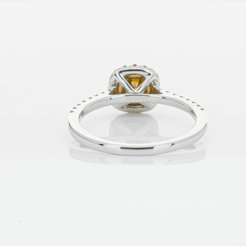 18ct White & Rose Gold Yellow Diamond Ring-Ring-Walker & Hall