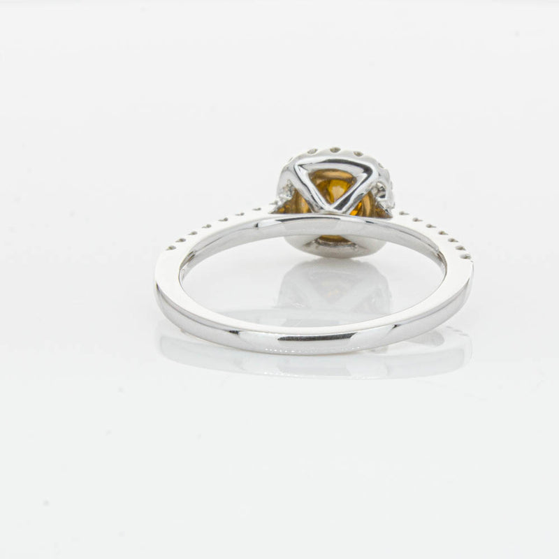 18ct White & Rose Gold Yellow Diamond Ring-Ring-Walker & Hall