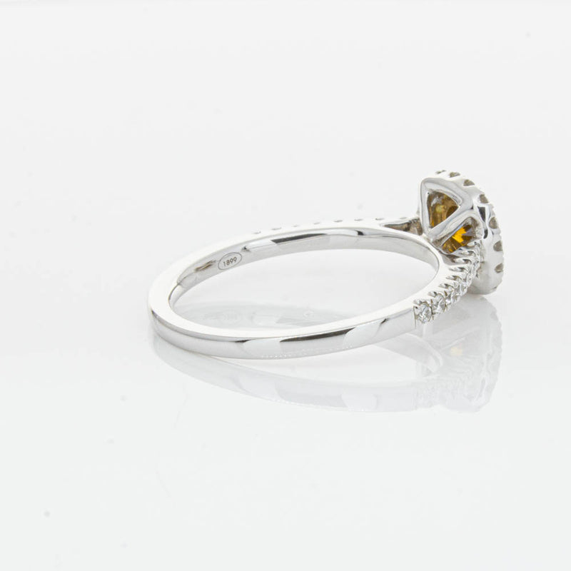 18ct White & Rose Gold Yellow Diamond Ring-Ring-Walker & Hall