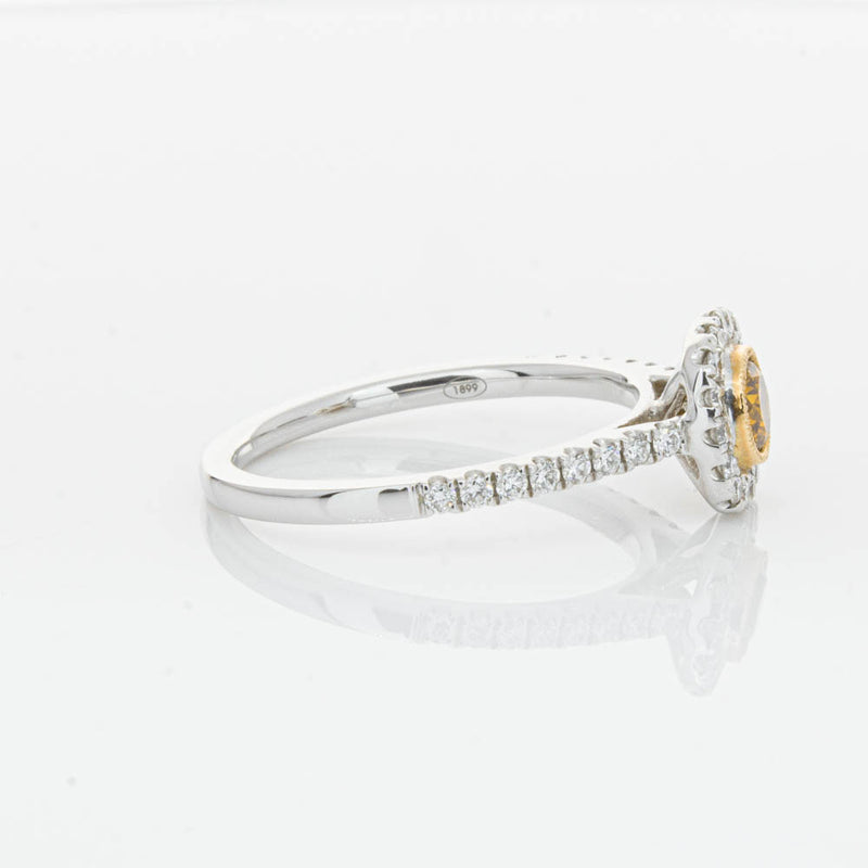 18ct White & Rose Gold Yellow Diamond Ring-Ring-Walker & Hall