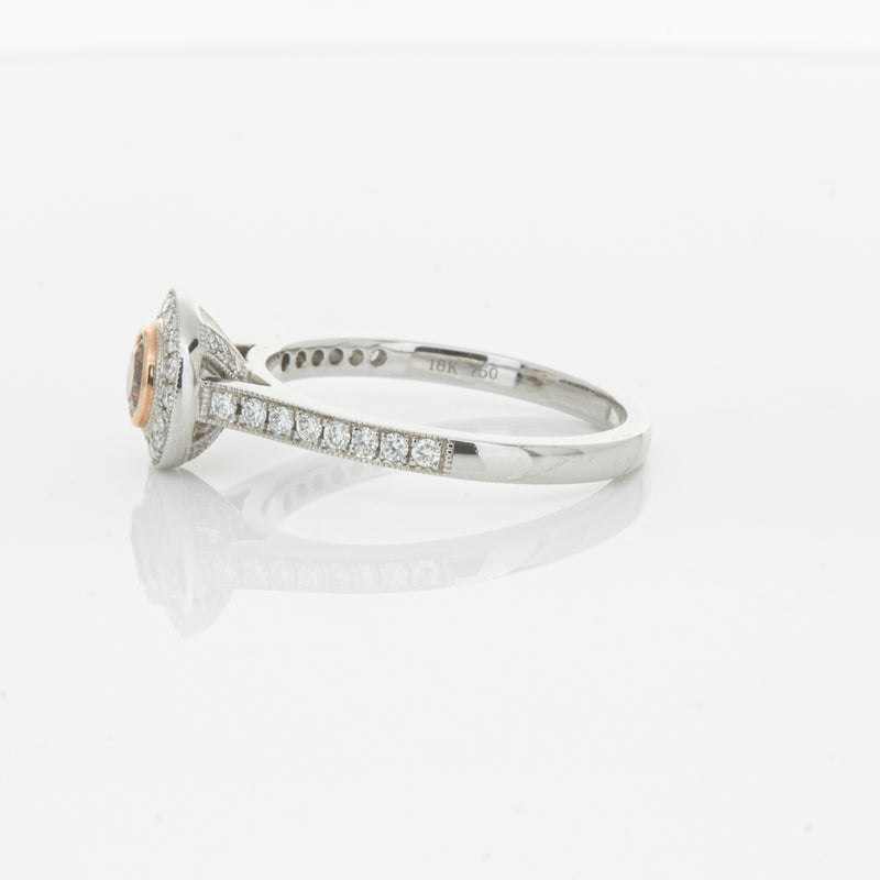 18ct White Gold .22ct Champagne Diamond Ring-Ring-Walker & Hall