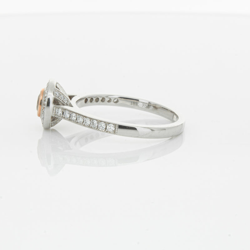 18ct White Gold .22ct Champagne Diamond Ring-Ring-Walker & Hall