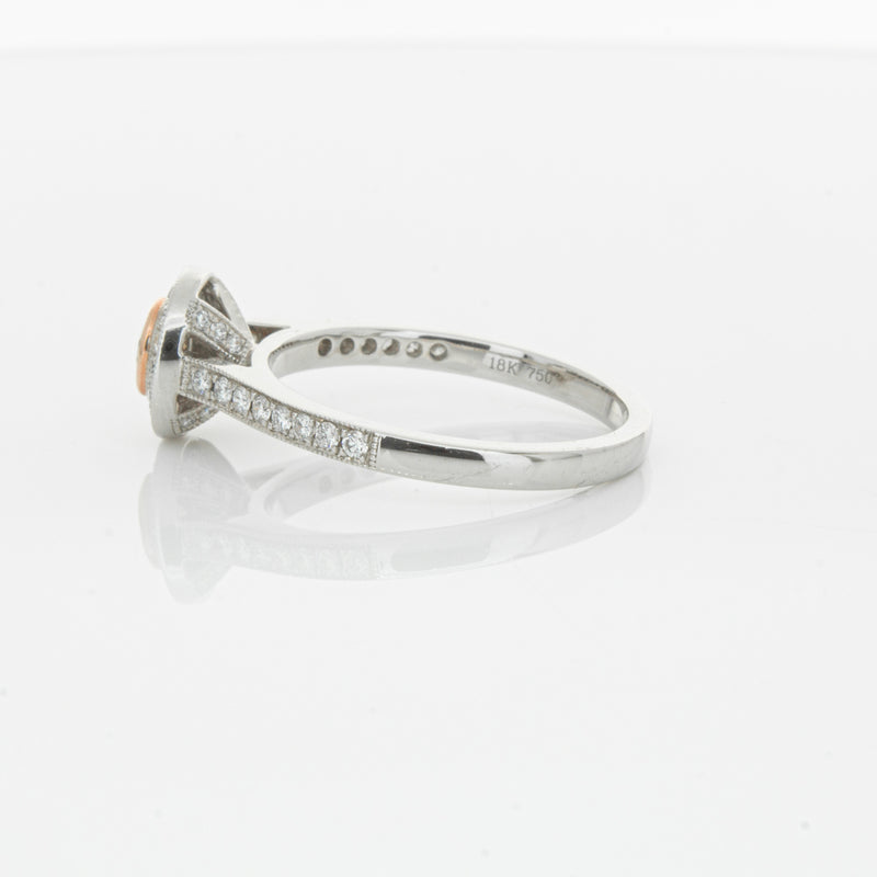 18ct White Gold .22ct Champagne Diamond Ring-Ring-Walker & Hall