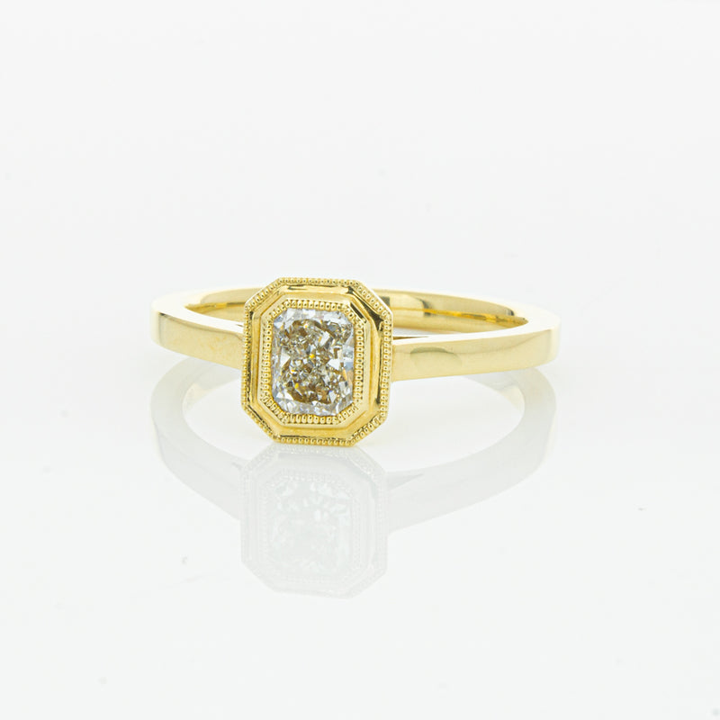 18ct Yellow Gold .56ct Radiant Cut Diamond Windsor Ring-Ring-Walker & Hall