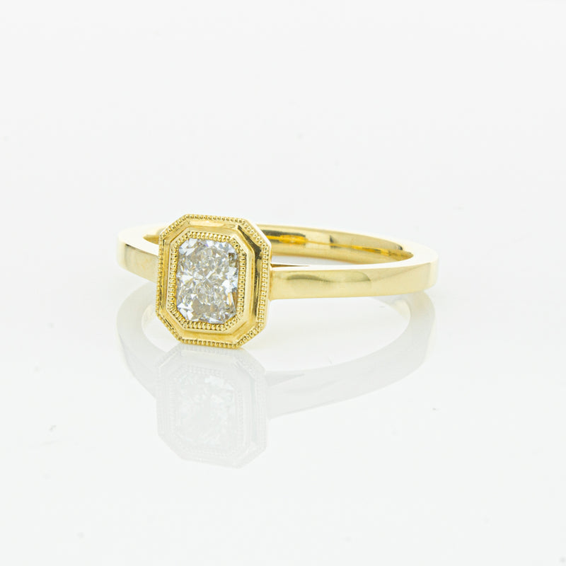 18ct Yellow Gold .56ct Radiant Cut Diamond Windsor Ring-Ring-Walker & Hall