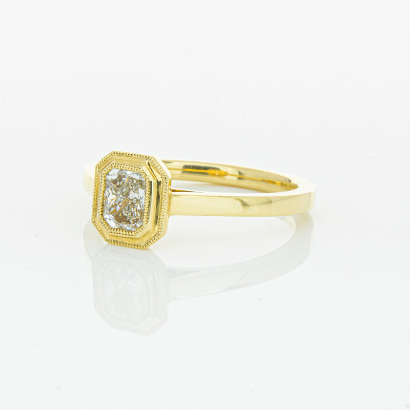 18ct Yellow Gold .56ct Radiant Cut Diamond Windsor Ring-Ring-Walker & Hall