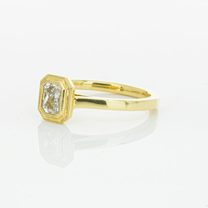18ct Yellow Gold .56ct Radiant Cut Diamond Windsor Ring-Ring-Walker & Hall