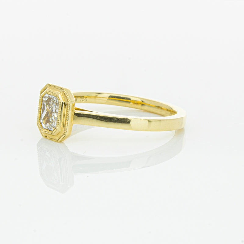 18ct Yellow Gold .56ct Radiant Cut Diamond Windsor Ring-Ring-Walker & Hall