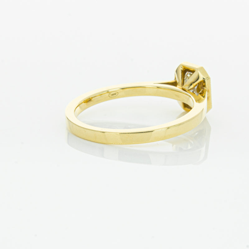 18ct Yellow Gold .56ct Radiant Cut Diamond Windsor Ring-Ring-Walker & Hall