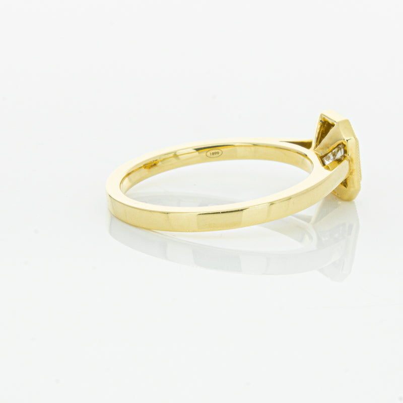 18ct Yellow Gold .56ct Radiant Cut Diamond Windsor Ring-Ring-Walker & Hall