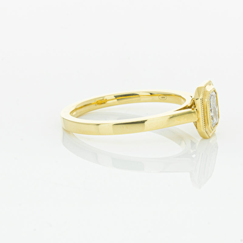 18ct Yellow Gold .56ct Radiant Cut Diamond Windsor Ring-Ring-Walker & Hall