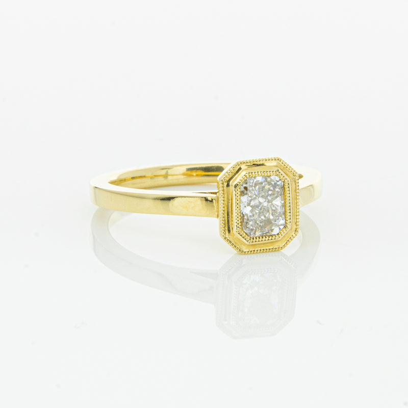 18ct Yellow Gold .56ct Radiant Cut Diamond Windsor Ring-Ring-Walker & Hall