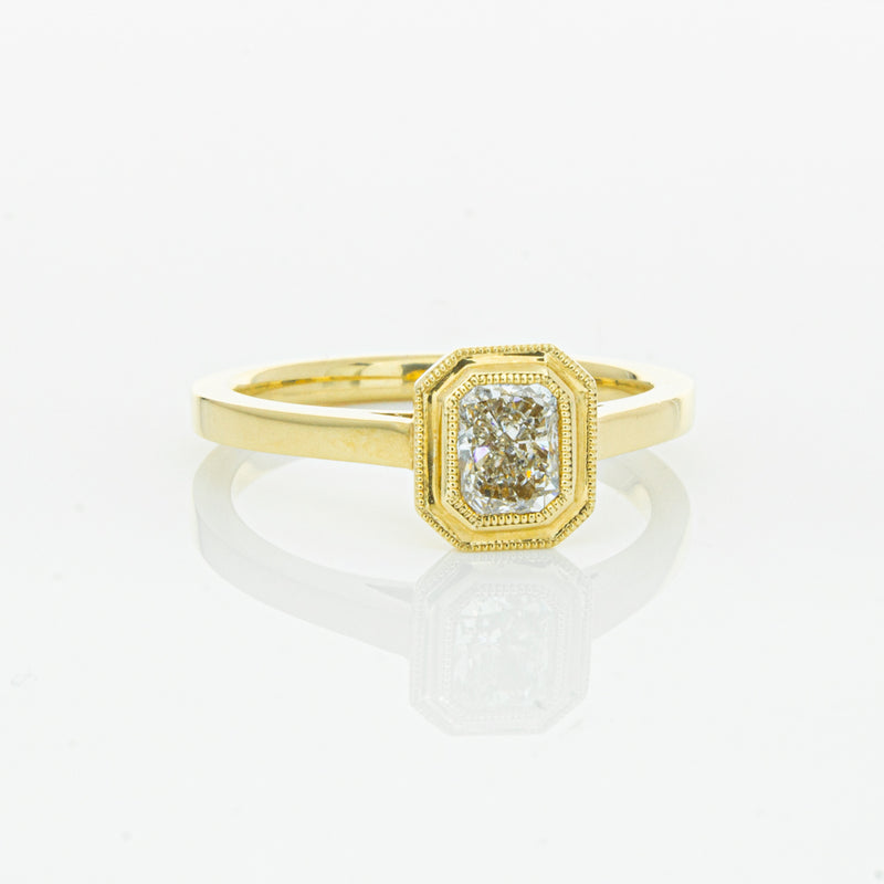 18ct Yellow Gold .56ct Radiant Cut Diamond Windsor Ring-Ring-Walker & Hall