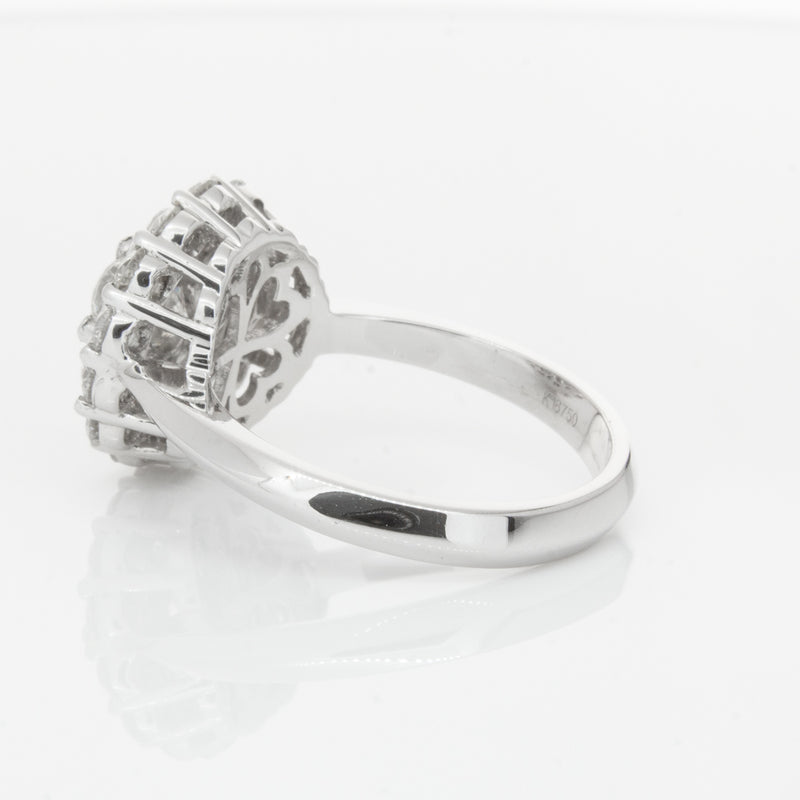 18ct White Gold Diamond Cluster Ring-Ring-Walker & Hall