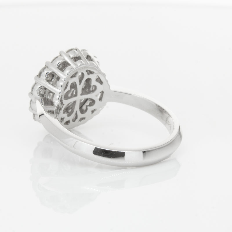 18ct White Gold Diamond Cluster Ring-Ring-Walker & Hall