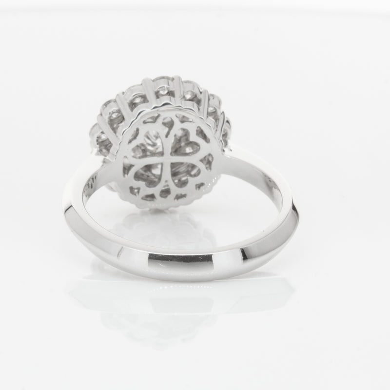 18ct White Gold Diamond Cluster Ring-Ring-Walker & Hall