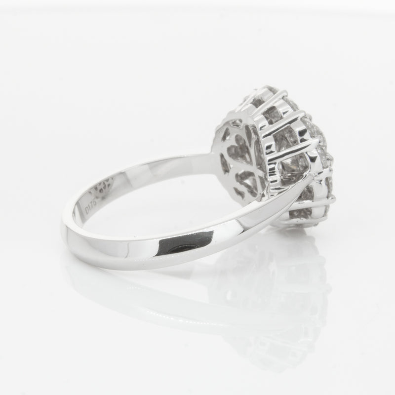 18ct White Gold Diamond Cluster Ring-Ring-Walker & Hall