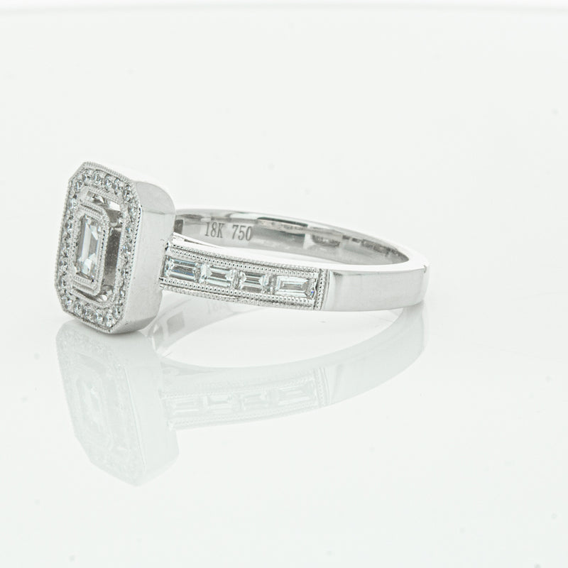 18ct White Gold Diamond Baguette Cut Ring-Ring-Walker & Hall