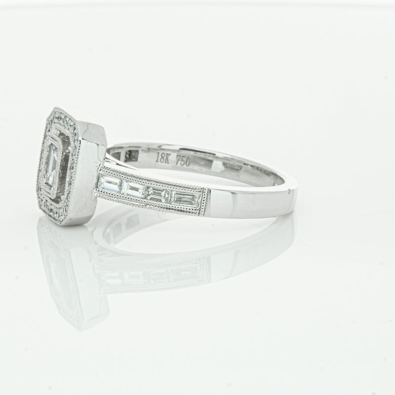 18ct White Gold Diamond Baguette Cut Ring-Ring-Walker & Hall