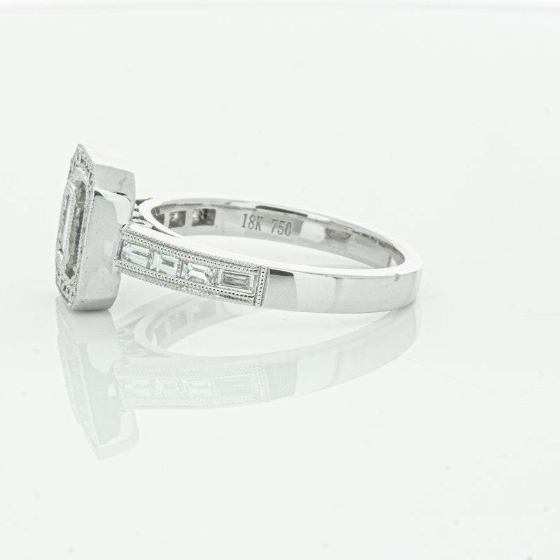 18ct White Gold Diamond Baguette Cut Ring-Ring-Walker & Hall