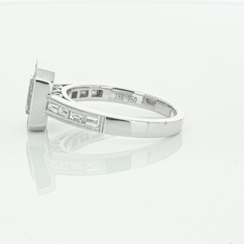 18ct White Gold Diamond Baguette Cut Ring-Ring-Walker & Hall