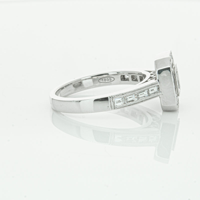 18ct White Gold Diamond Baguette Cut Ring-Ring-Walker & Hall