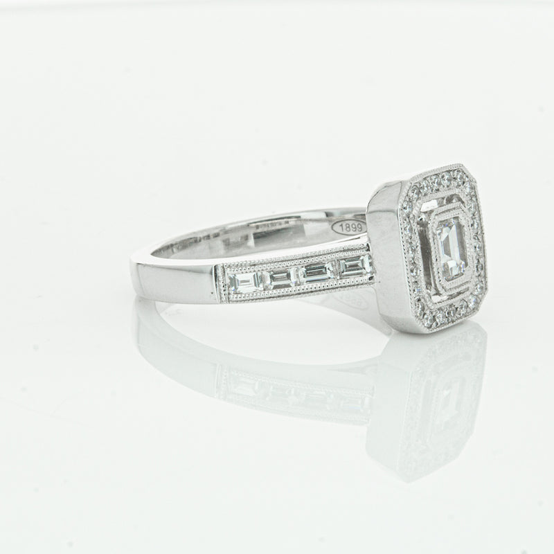 18ct White Gold Diamond Baguette Cut Ring-Ring-Walker & Hall