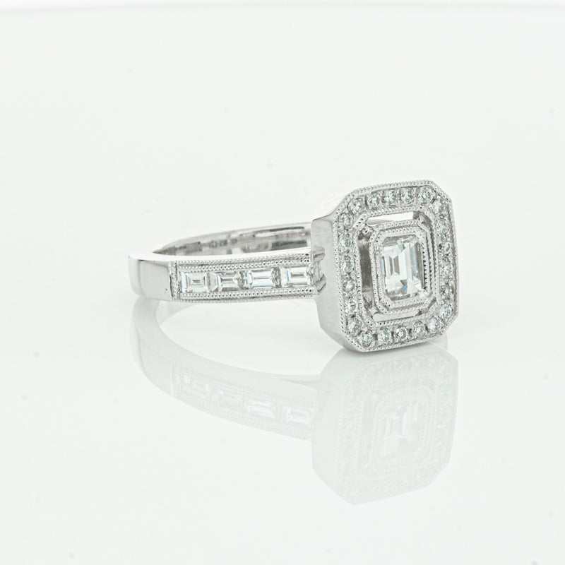 18ct White Gold Diamond Baguette Cut Ring-Ring-Walker & Hall