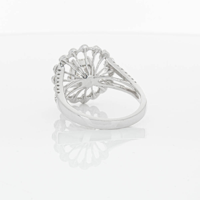 18ct White Gold Cushion Cut Diamond Ring-Ring-Walker & Hall