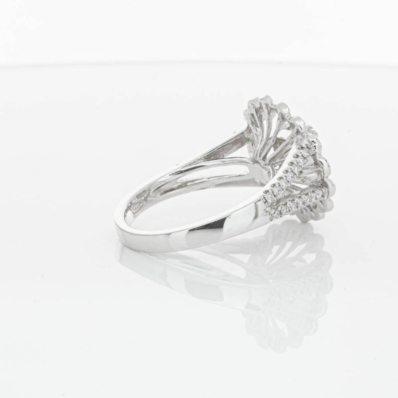 18ct White Gold Cushion Cut Diamond Ring-Ring-Walker & Hall