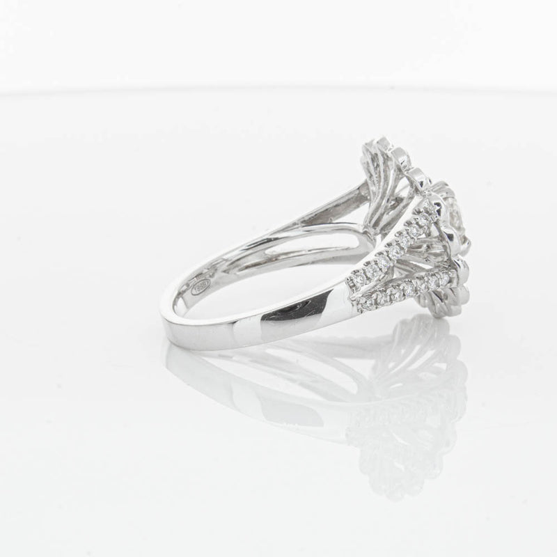 18ct White Gold Cushion Cut Diamond Ring-Ring-Walker & Hall