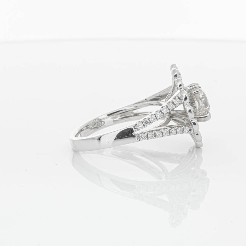 18ct White Gold Cushion Cut Diamond Ring-Ring-Walker & Hall