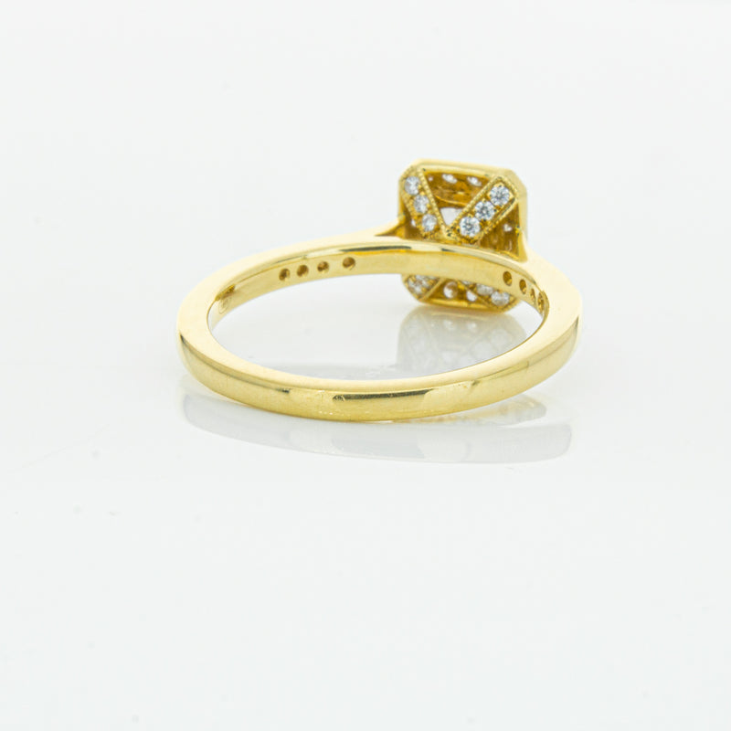 18ct Yellow Gold .50ct Emerald Cut Diamond Aria Ring-Ring-Walker & Hall