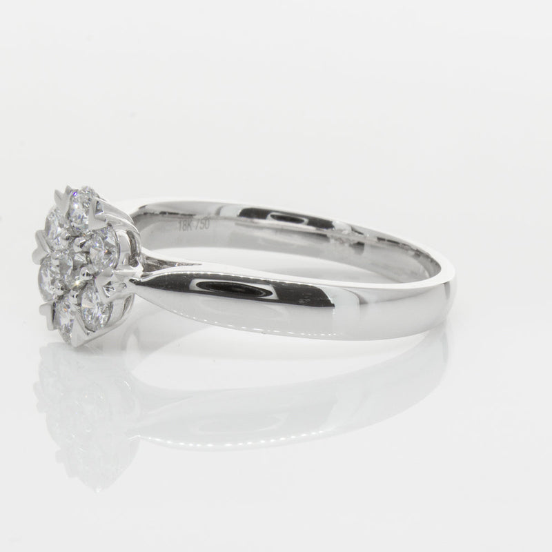 18ct White Gold .75ct Diamond Lotus Ring-Ring-Walker & Hall