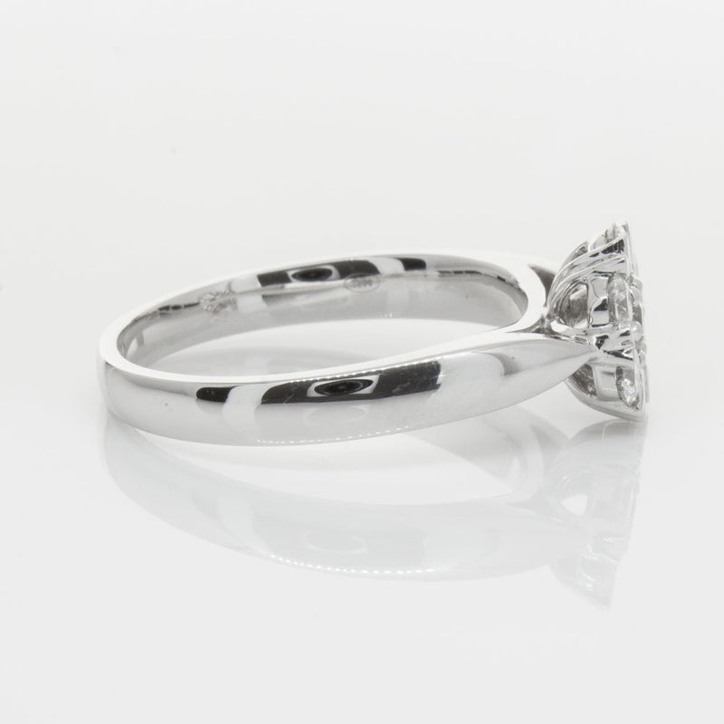 18ct White Gold .75ct Diamond Lotus Ring-Ring-Walker & Hall