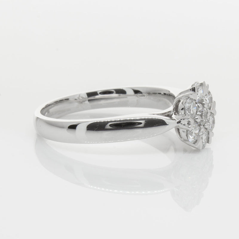 18ct White Gold .75ct Diamond Lotus Ring-Ring-Walker & Hall