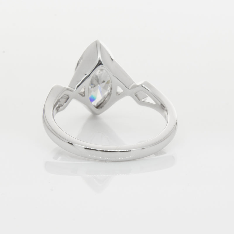 18ct White Gold Marquise Diamond Ring-Ring-Walker & Hall