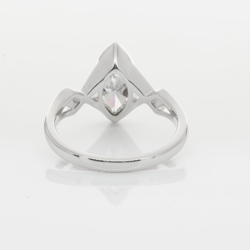 18ct White Gold Marquise Diamond Ring-Ring-Walker & Hall